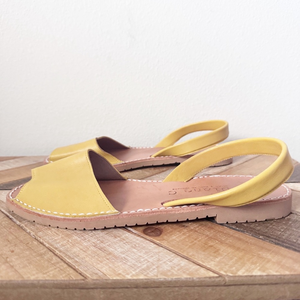 Diane C Golden Yellow Leather Sandals - Picture 2 of 10
